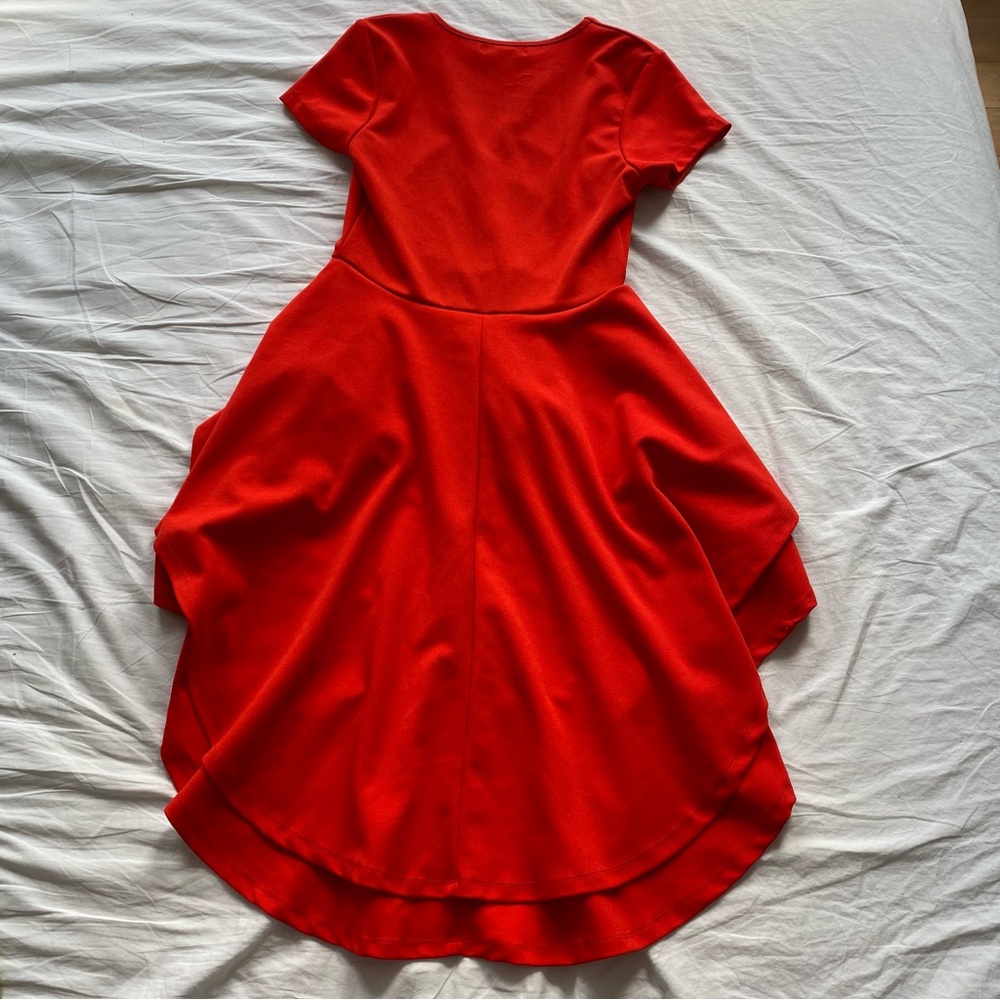 Red Ruffle High-Low Dress - Revamped - Picture 2 of 7